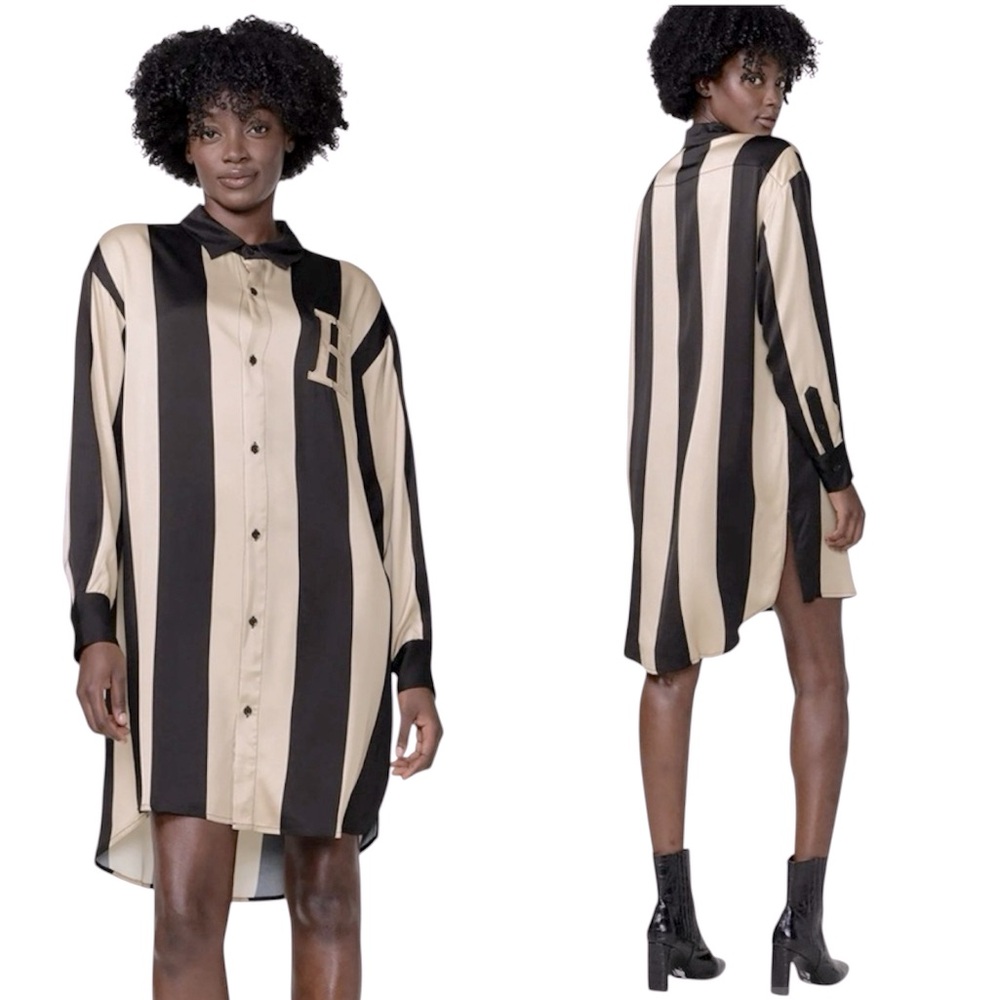 Honor the Gift Black and Tan Shirt Dress